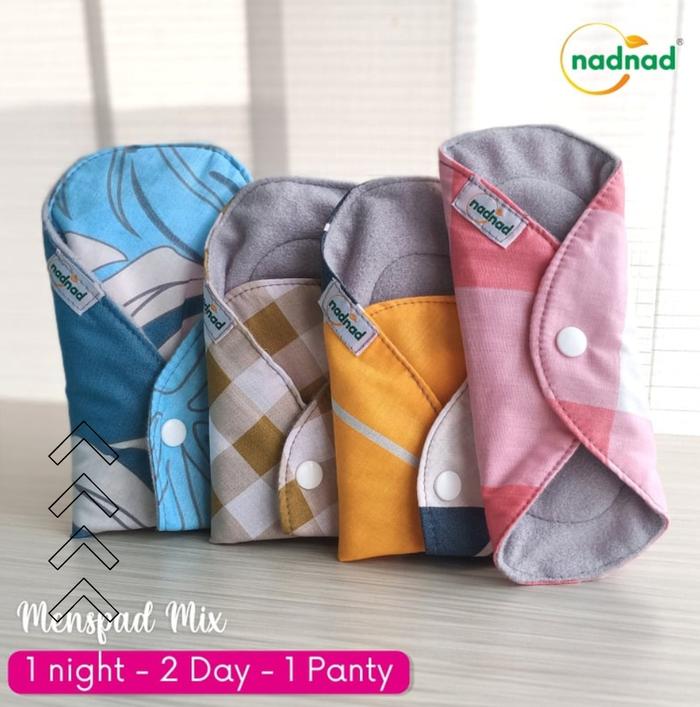 Gambar Nadnad Menspad Pembalut Kain Cuci Ulang Berkualitas Dewasa Panjang 35 - Mix 4 Pcs, Random dari Nadnad Shop.id undefined Tokopedia