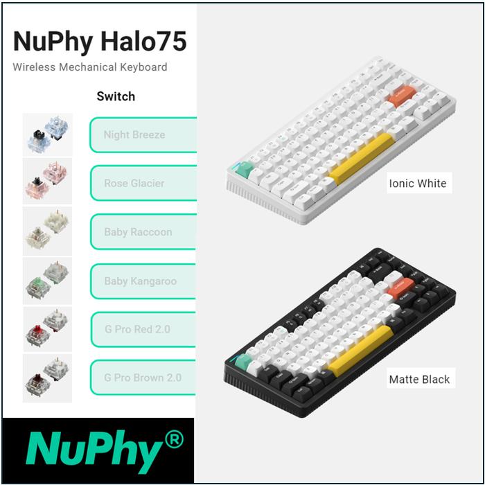 Jual Nuphy Halo75 Wireless Mechanical Keyboard - Ionic White, Baby 