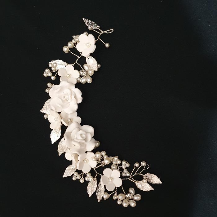 Gambar Hair piece Hiasan Rambut Tiara Wedding Aksesoris Pesta Pengantin B82 - Silver dari Star Gallery undefined Tokopedia