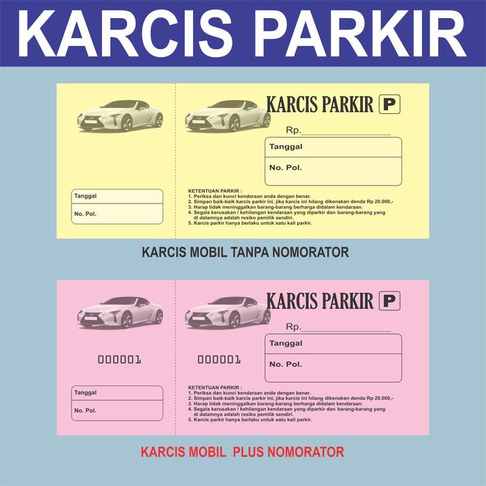 Gambar Karcis Parkir Manual Mobil / Motor / Sepeda + Nomorator 1/12 Folio - Mobil, Tanpa Nomorator dari Bekasi Printing Utama undefined Tokopedia
