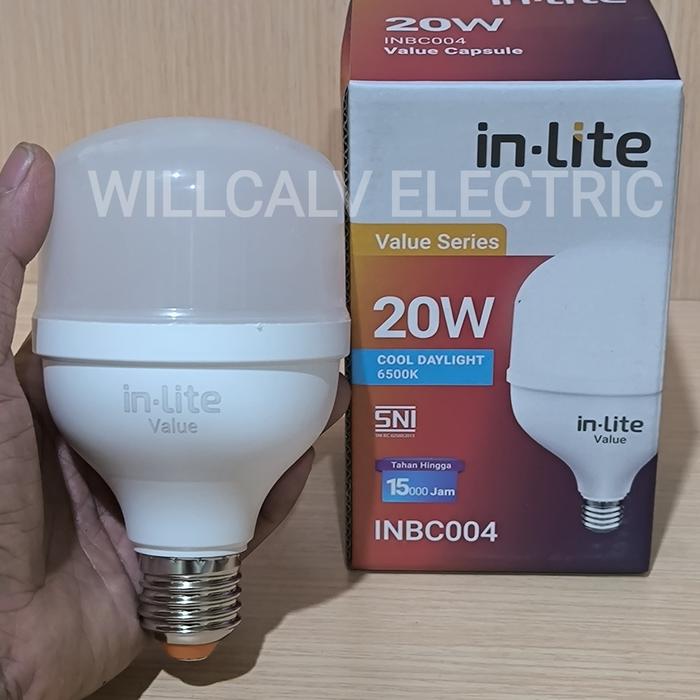 Jual Lampu LED INLITE INBC004 20W 30W 40W 50W T bulb 6500K putih E27 ...