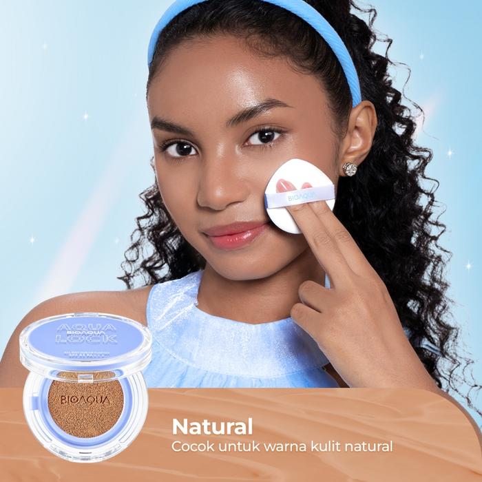 Gambar BIOAQUA AquaLock ALL DAY Hybrid Cushion SPF35 PA+++ Bedak Cushion Waterproof BB Cushion - Natural dari BIOAQUA Official Store undefined Tokopedia
