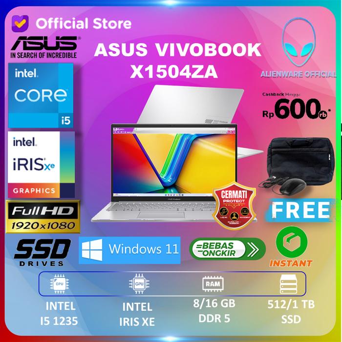 Gambar ASUS VIVOBOOK 15 X1504ZA CORE I5 1235 16GB 1TB SSD W11 15.6" FHD - UNIT, 8GB / 512GB dari AI Official Store undefined Tokopedia