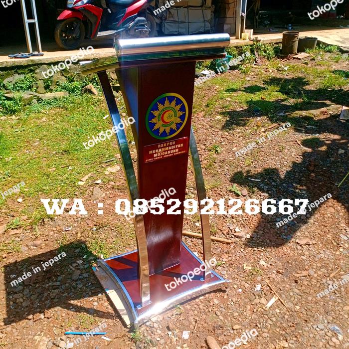 Gambar Podium Pidato Minimalis Stainless RSU PKU Muhammadiyah Mojoagung Mewah dari Made in Jepara undefined Tokopedia