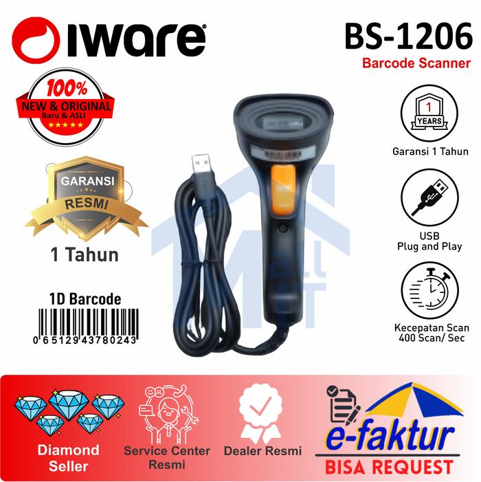 Gambar Barcode Scanner Iware Newland Batang 1D BS1206 BS-1206 BS 1206 Wired Original dari Mall IT Medan undefined Tokopedia