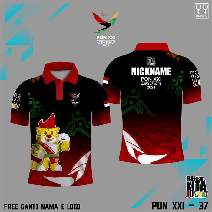 Gambar Kaos polo jersey PON Aceh XXI 2024 baju Pon aceh sumut - Hitam, 5XL dari JerseyMinded undefined Tokopedia