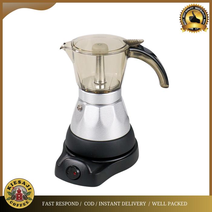 Gambar moka pot espresso coffee maker electric mokapot teko kopi listrik 3CUP dari KIESAJI COFFEE undefined Tokopedia