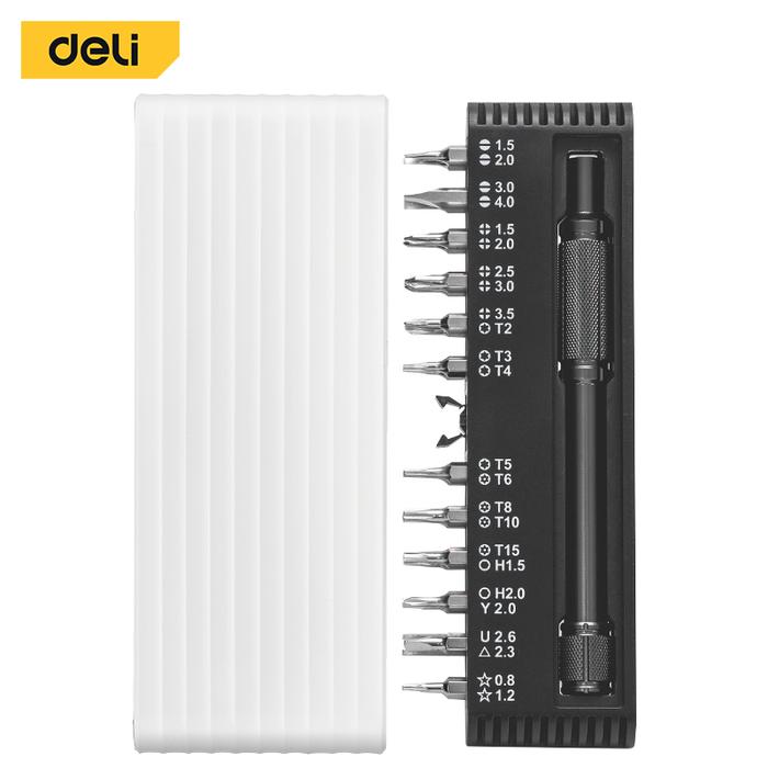 Gambar Deli Obeng Set 24 Pcs Magnetic Material CR-V / Obeng Set Untuk Repair HP, Jam, Kacamata, Kamera DL240025X - Box Putih dari Deli Tools Official undefined Tokopedia