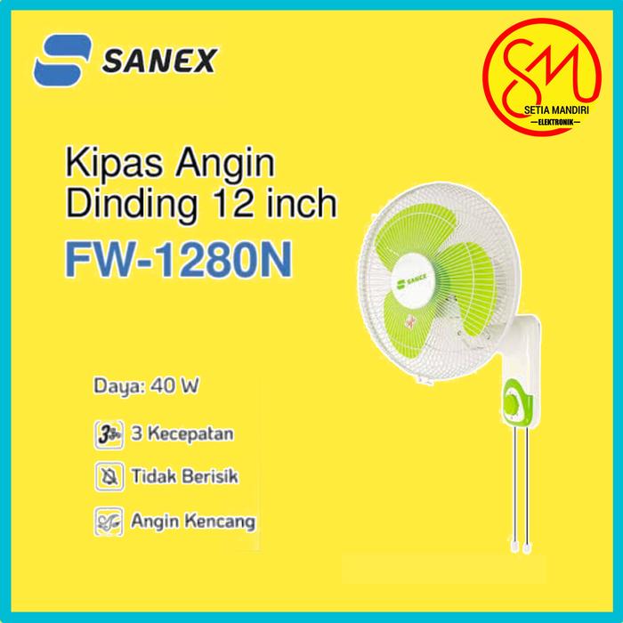 Gambar SANEX FW1280 Kipas Angin Dinding 12 Inch Wall Fan FW 1280 3 Kecepatan Listrik Meja - FW1280N RANDOM dari Setia Mandiri Elektronik Kota Bekasi Tokopedia