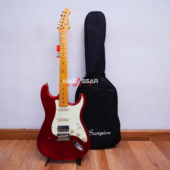 Gambar Scorpion Premium Series PS20 HSS Strat Electric Guitar with Maple Neck - Candy Apple Red dari Makassar Music undefined Tokopedia
