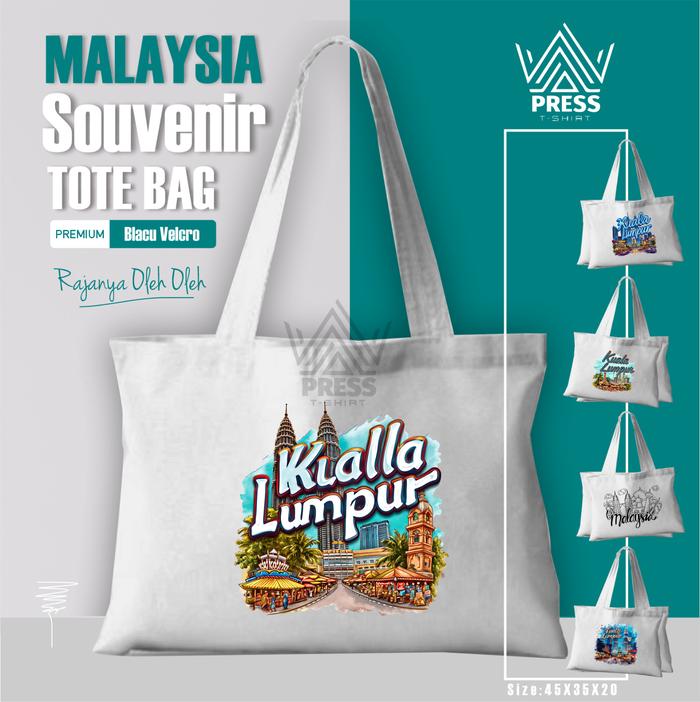 Gambar Souvenir Tas, Totebag oleh - oleh khas Malaysia, Kuala Lumpur - GAMBAR 1 dari rajapress13 undefined Tokopedia