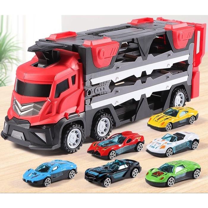 Gambar Mainan Anak Truk Kontainer Catapult / Truk Rail Balapan Mobil 2 meter - Truk 1,2m dari JD Glass undefined Tokopedia