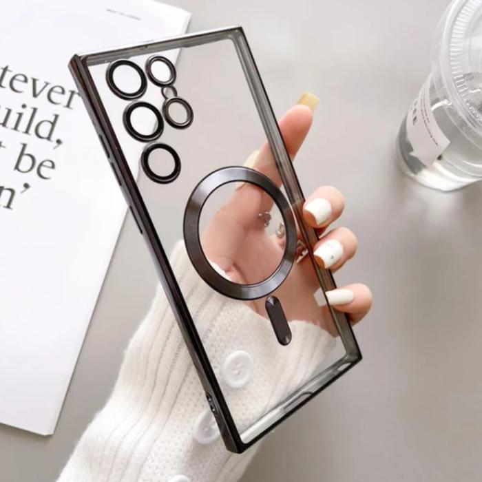 Gambar Soft Case Magnetik Support Magsafe Wireless Charging Phone For Samsung Galaxy Note 20 Ultra / Note 20 / Note 10 Plus / Note 10 Silicone Clear Cover Casing With Camera Lens Glass Protector - Clear Black, Note 10 Plus dari VanKhe Case undefined Tokopedia