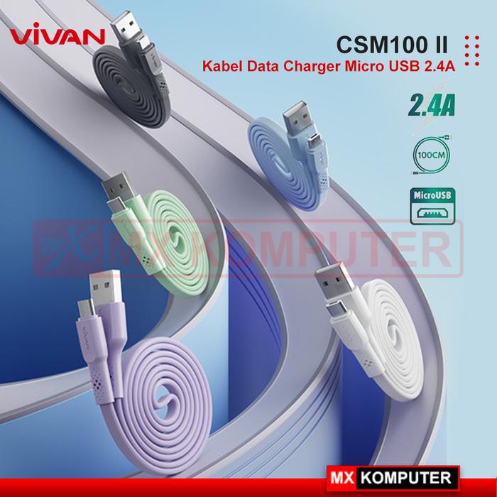 Gambar Kabel Data Charger Vivan Micro USB 100cm CSM100 - Original Vivan - CSM100 II dari MXKomputer_NEW undefined Tokopedia