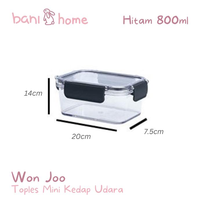 Gambar BANI - WON JOO Kotak Tingkat Bekal Estetis Tempat Food Mudah Wadah Kedap Makan Set Estetika Tempat Makan Makanan Transparan Wadah Tutup Kotak Tingkat Minimalis - Hitam 800ML dari Bani Homeware undefined Tokopedia