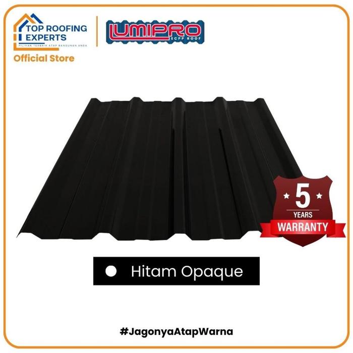 Gambar Atap Gelombang Spandek LUMIPRO [Bahan : ECPP] Lebar Efektif. 100 - Hitam Opaque dari DaAsky undefined Tokopedia