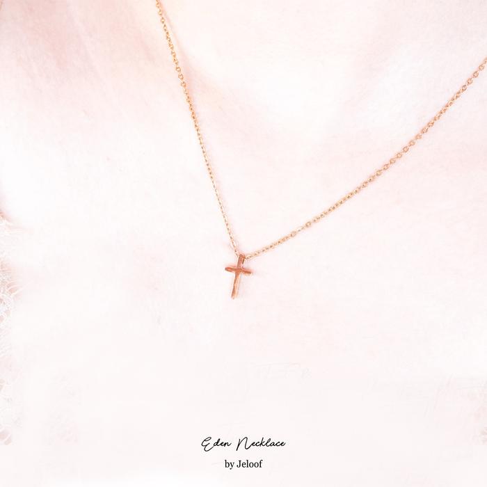 Gambar JELOOF Kalung Salib " EDEN " BISA UKIR ! | Stainless Steel ANTIKARAT - Rosegold, Polos (no ukir) dari Jeloof undefined Tokopedia