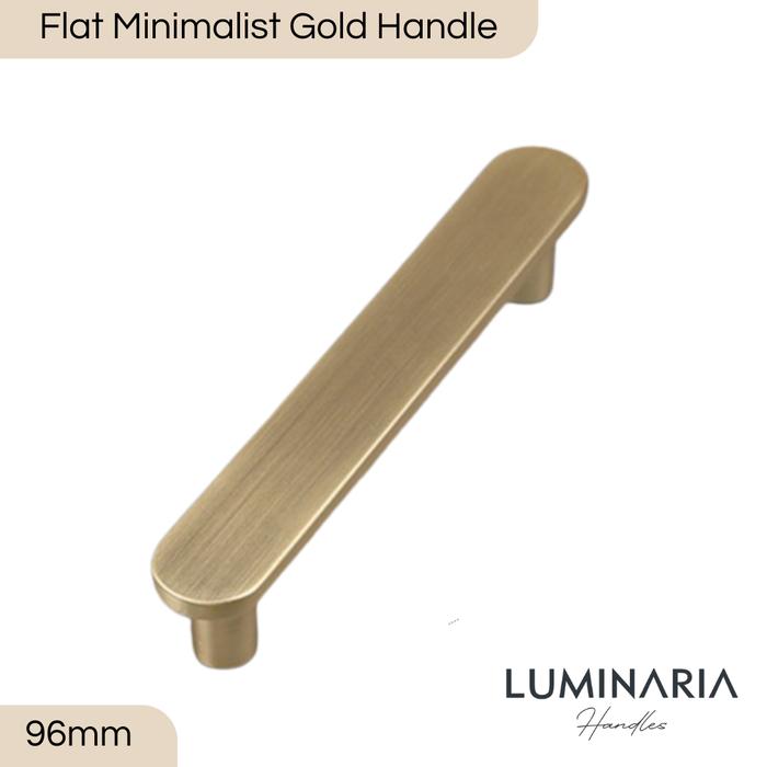 Gambar Tarikan Lemari Flat Gold Gagang Pintu Laci Premium Modern Handle Cabinet Knob Knop - 96 Hole Spacing dari Luminaria Handles undefined Tokopedia