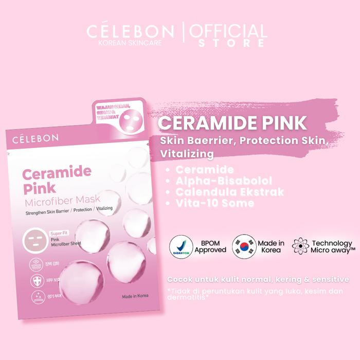 Gambar Celebon Ceramide Pink Microfiber Mask dari Celebon Official undefined Tokopedia