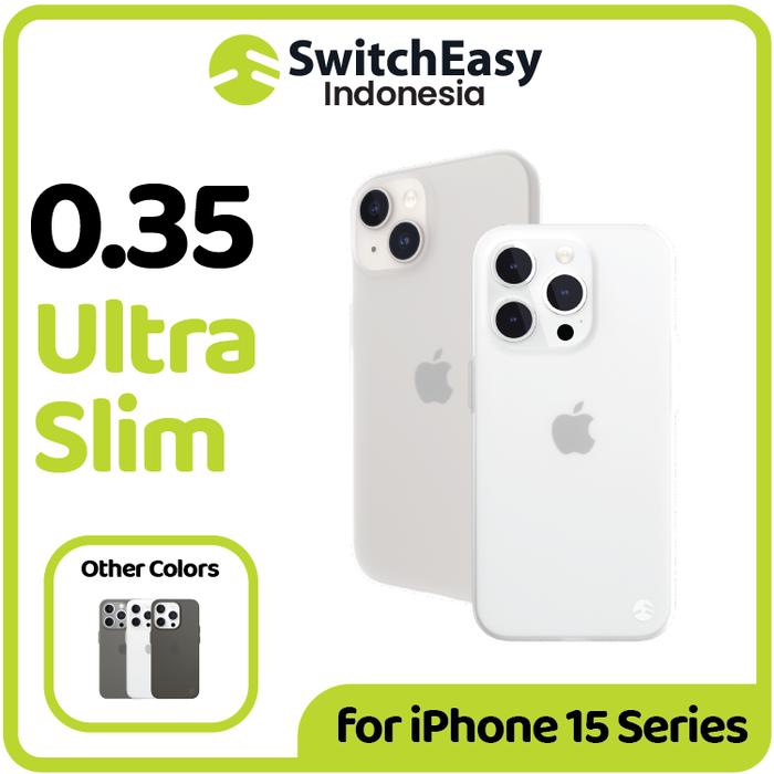 Gambar Case iPhone 15 Pro Max Plus SwitchEasy 0.35 Slim Ultra Thin Casing - Trans White, 15 Pro Max dari SwitchEasy Official undefined Tokopedia