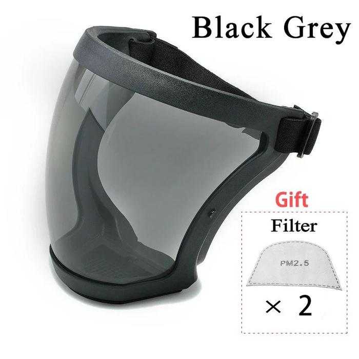 Gambar Full-Face-Shield-Face-Shield-Transparent-Safety-Mask-With-Filthers-Oil-splash-Proof-Eye-Facial-Anti-fog-Head-Cover-Work-Protection-Glasses-Face-Shield-Face-Shield-Akrilik - Black grey dari topstarind undefined Tokopedia