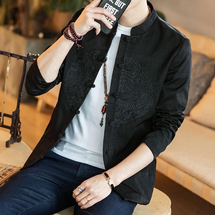 Gambar Chinese Style Men'S Clothing Spring And Autumn Coat Vintage Antique - Black, M dari feny05 undefined Tokopedia