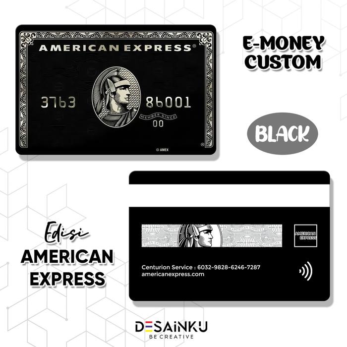 Gambar Emoney/Tap Cash/Flazz/Brizzi DESAIN KARTU AMERICAN EXPRESS / BLACK CARD - BLACK, EMONEY dari Desainku 99 undefined Tokopedia