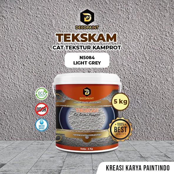 Gambar 5Kg Cat Tekstur Kamprot - Cat Tekstur Tembok - Light Grey dari Decorative Paint Shop undefined Tokopedia