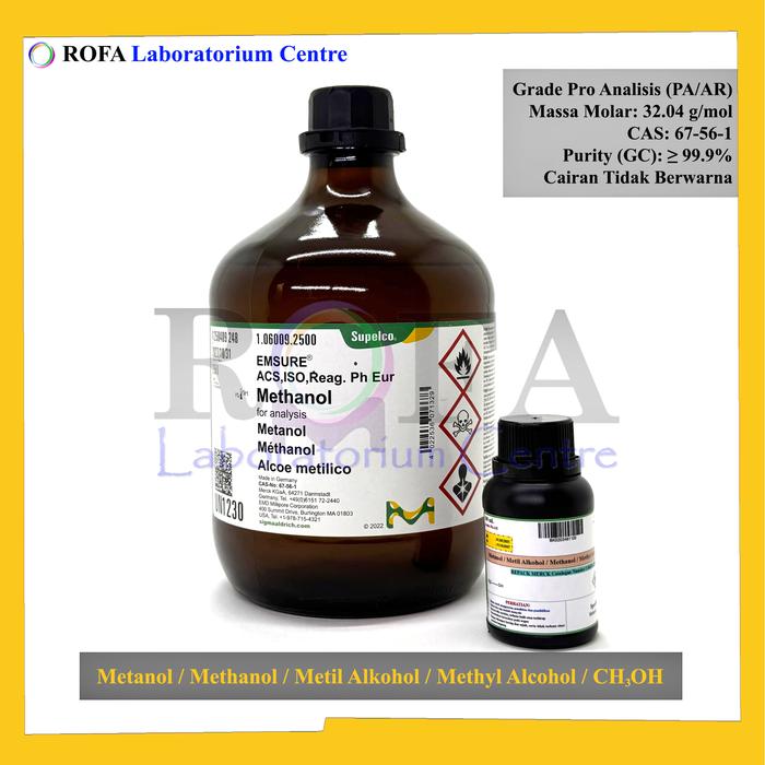 Gambar Metanol / Methanol / Metil Alkohol / CH3OH Pro Analisis Eceran 99,9% - Eceran 100 mL dari ROFA Laboratorium Centre undefined Tokopedia