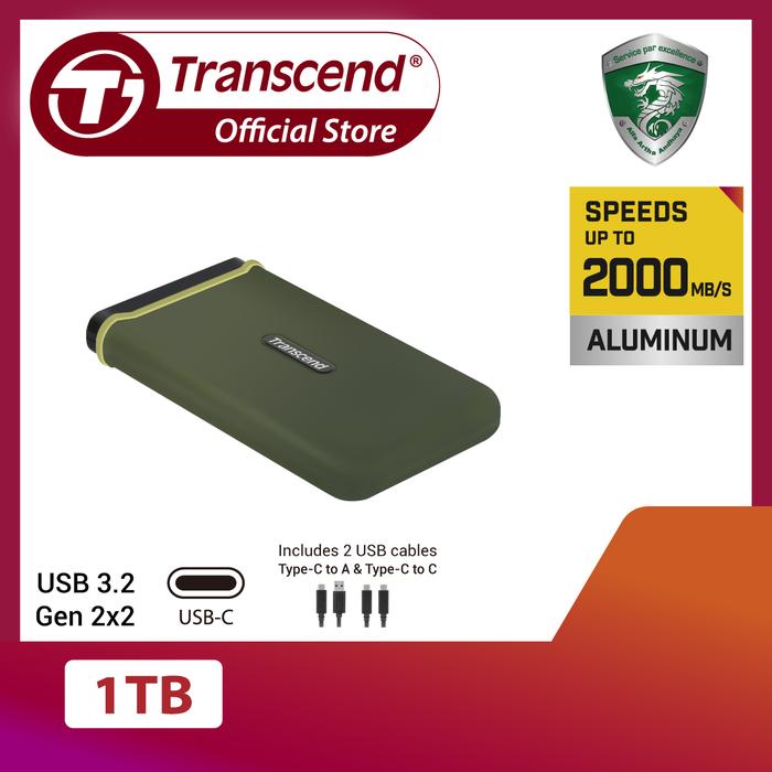 Gambar Transcend ESD380C External SSD USB 3.2 Gen 2x2 (USB 20Gbps) - 1TB dari Transcend Indonesia undefined Tokopedia