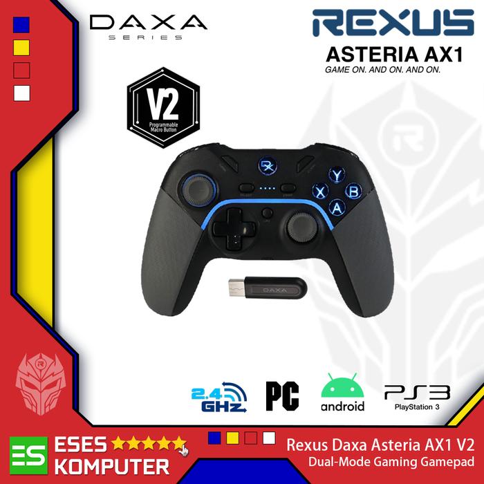 Gambar Gamepad Rexus Daxa AX1 V2 Asteria Wireless | Gaming Joystick - Black dari ESES Komputer undefined Tokopedia