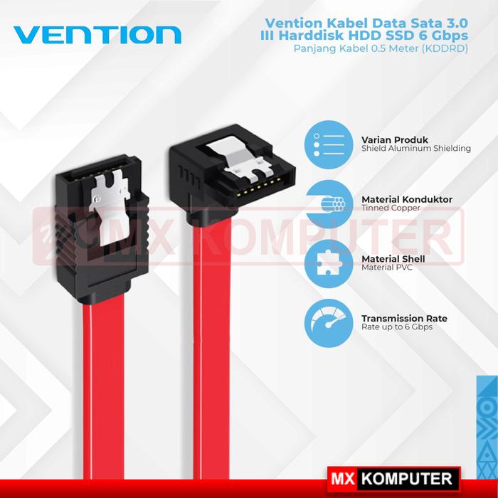 Gambar Vention Kabel Data Sata 3.0 III Harddisk HDD SSD 6 Gbps - Merah dari MXKomputer_NEW undefined Tokopedia