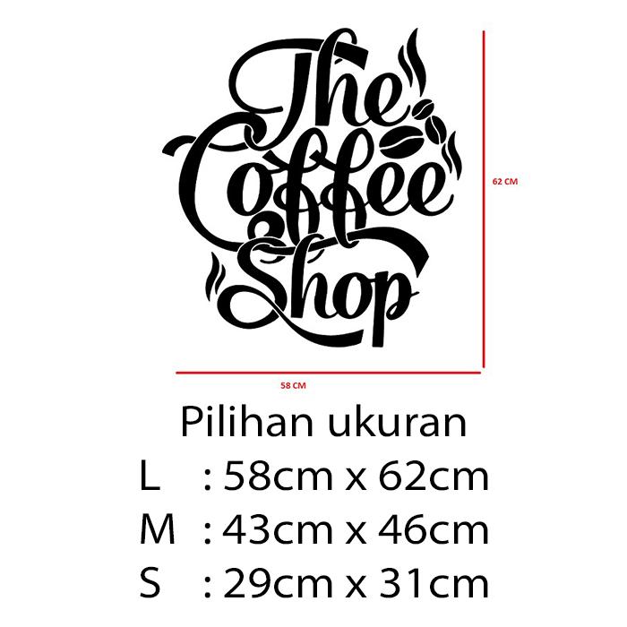 Gambar Stiker Dinding Rumah Kaca Office Wall Cafe Sticker The Coffee Shop - L dari SanayaNet undefined Tokopedia