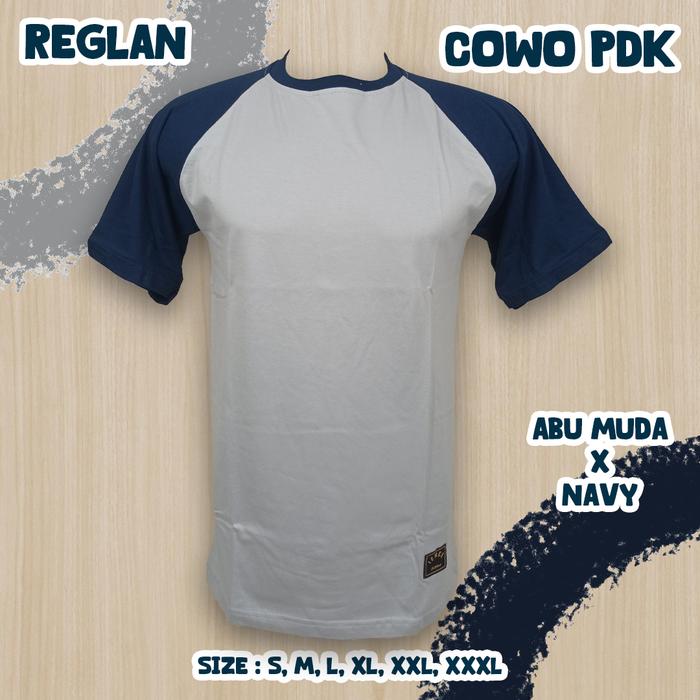 Gambar S-XL Kaos Polos Reglan Couple Muslimah Syari Size S-XL - Abu-Navy COWOK, S dari Iemce Store undefined Tokopedia