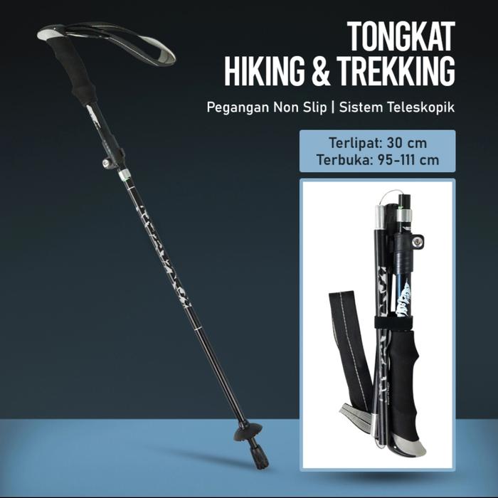 Gambar Tongkat gunung hiking trekking foldable /  trekingpole lipat Alloy - Hitam dari Store Adventure Malang undefined Tokopedia