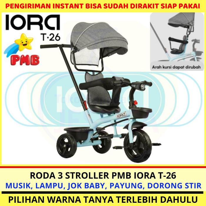 Gambar Sepeda Anak Roda 3 (Tiga) Tricycle Stroller PMB IORA T26 - IORA T 26 - Tosca dari Toko Sepeda Jessica undefined Tokopedia