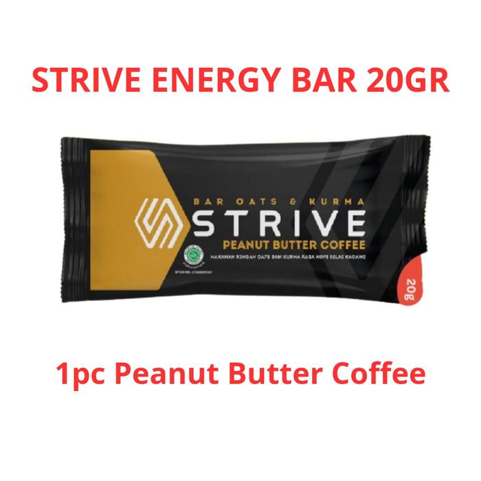 Gambar STRIVE Bite 20g ENERGY BAR Assorted MIX 1 Box isi 5pcs rasa campur - 1pc PEANUT B CO dari Hangermedal undefined Tokopedia