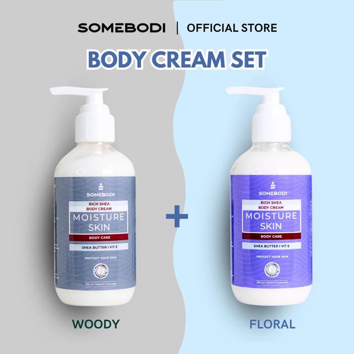 Gambar [2pcs] SOMEBODI FLORAL Body Cream Set | Rich Shea Body Cream | Body Cream Beraroma Floral dan Woody dengan Shea Butter & Vit E Membuat Kulit Halus dan Lembab 200 ml + 200 ml dari Somebodi Official undefined Tokopedia