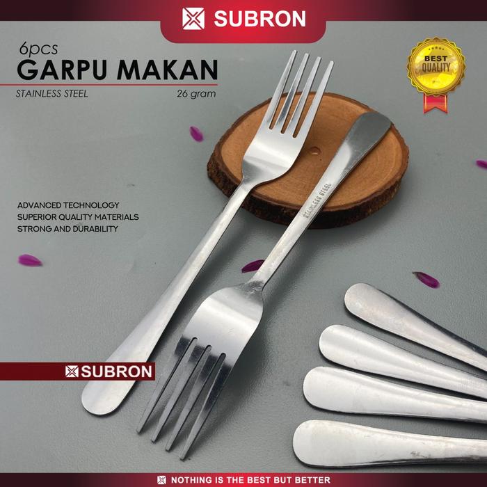 Gambar SUBRON 6pcs/pack Sendok Garpu Makan Stainless 26 gram Alat Makan Set - 6pcs Garpu dari SUBRON KITCHENWARE undefined Tokopedia