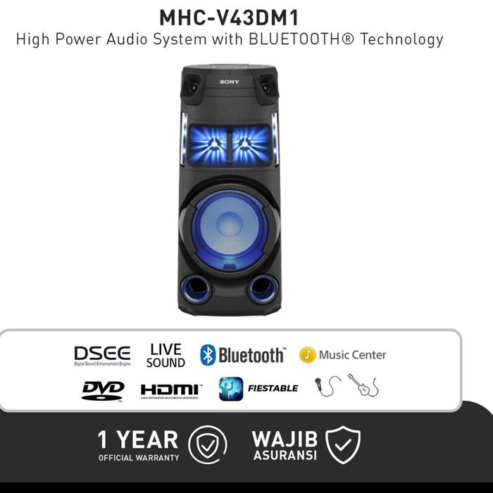 Cheberia Official Sony Karaoke Bluetooth Speaker Hifi High Power Audio  System Mhc-v43d