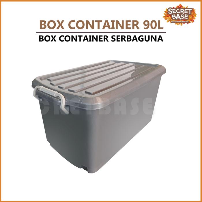 Gambar BOX CONTAINER 90 LITER + RODA - Promo / Box Serbaguna 90L - Silver' dari secretbase.sby undefined Tokopedia