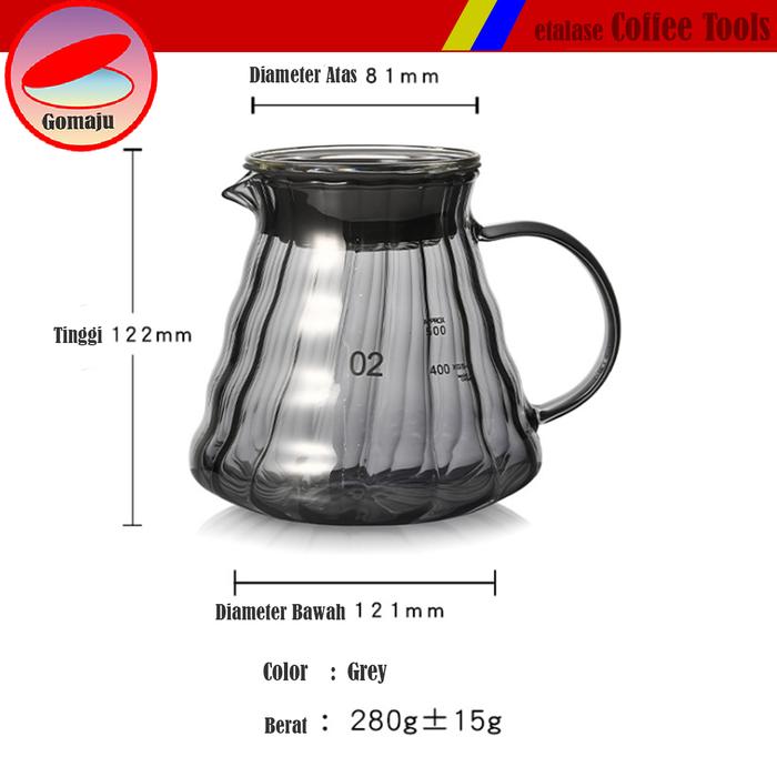 Gambar Kopi Server Kaca Gelas Teko Kopi Teh Coffee Pot 500ml - Grey Transparan dari Gomaju TikStor undefined Tokopedia