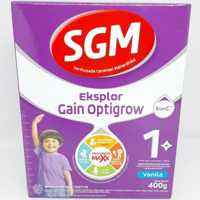 Gambar SGM Eksplor Gain Optigrow 1+  Vanila 400 gr dari Asli medika undefined Tokopedia