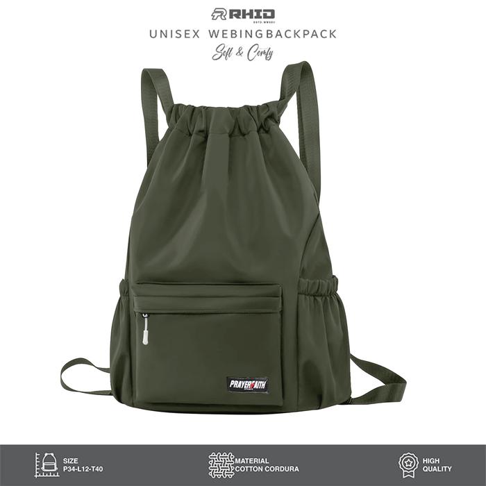 Gambar RHID - Tas Serut Stringbag Gendong Multifungsi Anti Air Backpack - TAS KARET ARMY, All Size dari RHID undefined Tokopedia