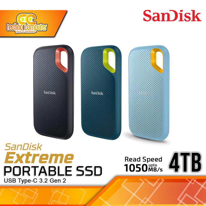 Gambar SSD EXTERNAL SANDISK EXTREME PORTABLE SSD 4TB (SDSSDE61-4T00-G25) dari Techno Computer Bali undefined Tokopedia