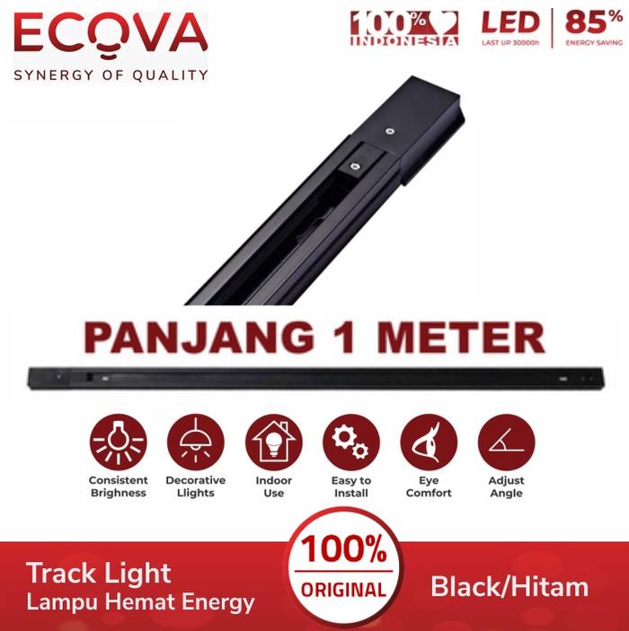 Gambar ECOVA Lampu LED Track Light Black 10W Sorot Spotlight 10 Watt - Track Hitam-1M dari Britplaza undefined Tokopedia