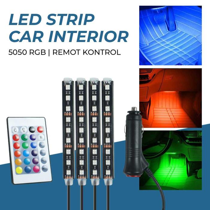 Gambar Lampu Strip Interior Kolong Bawah Dashboard Dasbor Mobil Car LED Light 5050 RGB dengan Remot Kontrol dari Waroeng-DnD undefined Tokopedia