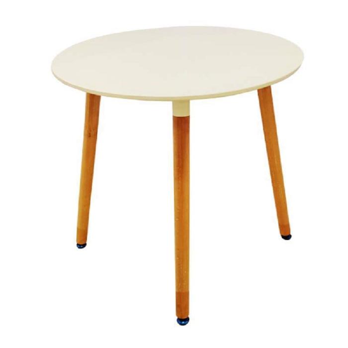 Gambar Atria Sheryl Meja Makan Bulat 120x75 Putih Kayu Minimalis - 120 x 75 cm dari Atria Furniture Official undefined 5 Tokopedia