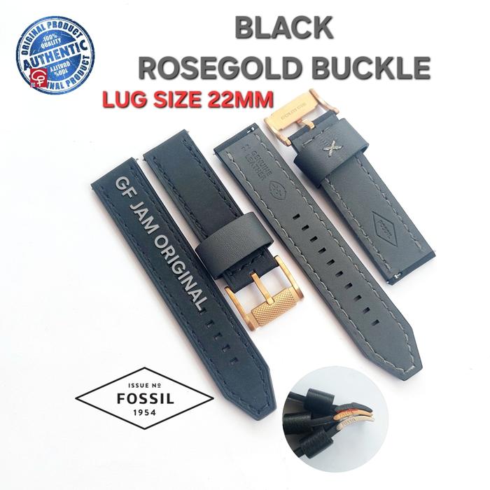 Gambar TALI KULIT ASLI JAM TANGAN FS4656 FS 4656 NEUTRA MACHINE 22MM 24MM - Black RSGold 22 dari GF Jam Original undefined Tokopedia
