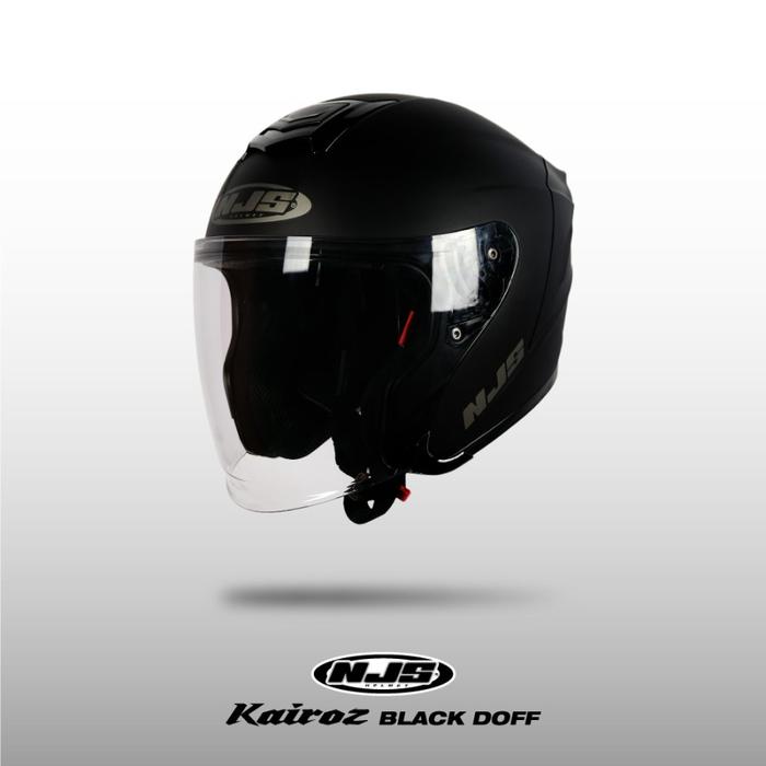 Gambar NJS KAIROZ - Helm NJS Kairoz Solid Half Face Original - Black Doff, M dari Helmet Bay undefined Tokopedia